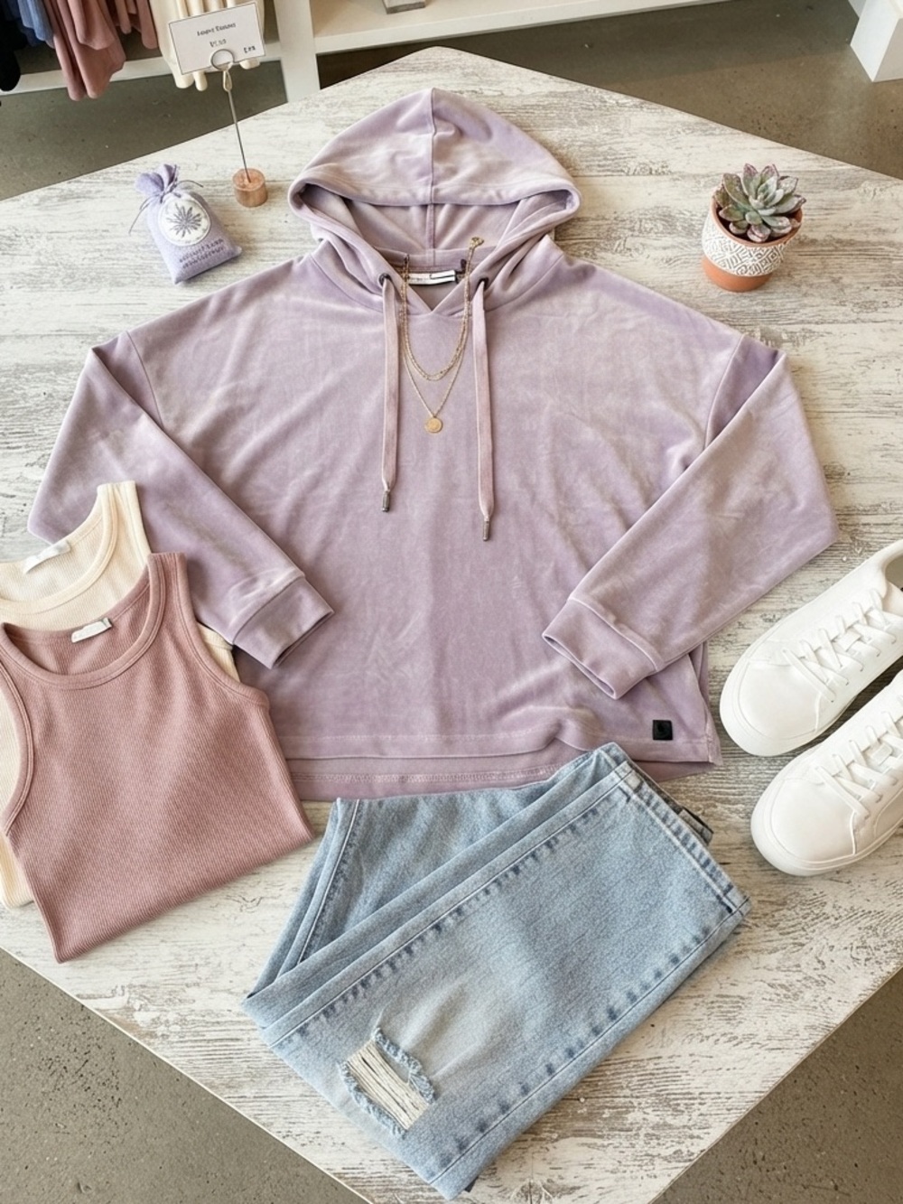 DKNY light purple velvet hoodie size small fits med also